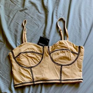 Tan Forever 21 Crop Top M